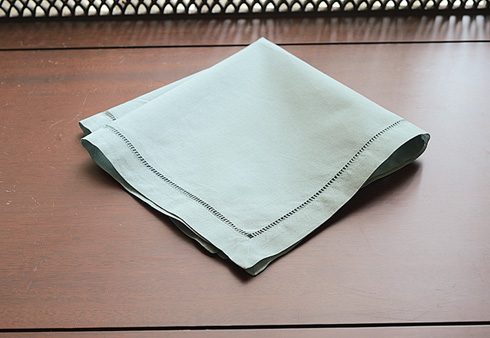 Hemstitch Handkerchief with Slate Gray colored - Click Image to Close